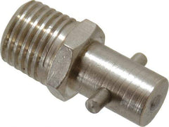 PRO-LUBE - Straight Head Angle, 1/4 NPT Brass Pin-Style Grease Fitting - 14mm Hex, 30mm Overall Height, 11mm Shank Length, Zinc Plated Finish - Americas Tooling