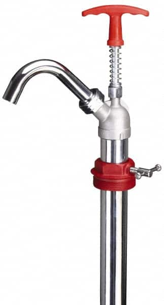 PRO-LUBE - Oil Lubrication 0.04 Strokes/oz Flow Steel & Cast Iron Lever Hand Pump - For 55 Gal Container, Use with High Viscosity Petroleum Based Media & Lacquer Thinner, Do Not Use with Corrosive Media, Gasoline & Water-Based Media - Americas Tooling