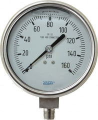 Wika - 4" Dial, 1/4 Thread, 0-160 Scale Range, Pressure Gauge - Lower Connection Mount, Accurate to 1% of Scale - Americas Tooling