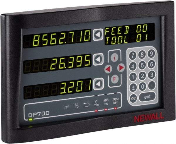 Newall - 3 Axes, Microsyn 2G & Spherosyn 2G Compatible DRO Counter - LED Display, Programmable Memory - Americas Tooling