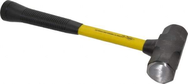 NUPLA - 3 Lb Head, 14" Long Sledge Hammer - Steel Head, 4-3/4" Long Head, Fiberglass Handle - Americas Tooling