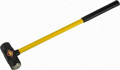 NUPLA - 8 Lb Head, 32" Long Sledge Hammer - Steel Head, 6-3/8" Long Head, Fiberglass Handle - Americas Tooling