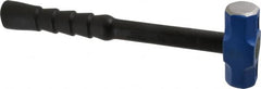 NUPLA - 2 Lb Head, 14" Long Soft Steel Safety Sledge Hammer - Steel Head, 1-1/4" Face Diam, 3" Long Head, Fiberglass Handle - Americas Tooling