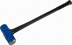 NUPLA - 16 Lb Head, 32" Long Soft Steel Safety Sledge Hammer - Steel Head, 2-5/8" Face Diam, 8-1/4" Long Head, Fiberglass Handle - Americas Tooling