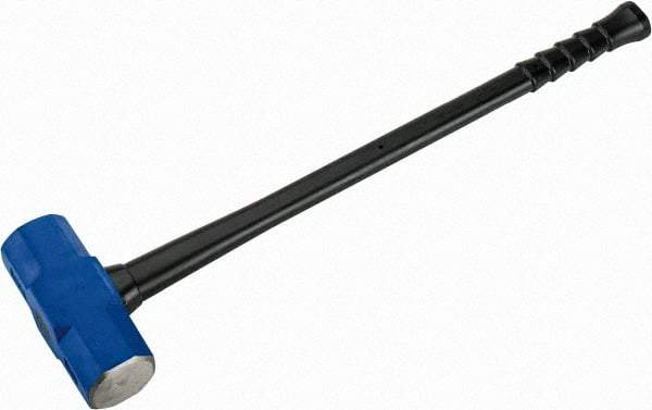 NUPLA - 20 Lb Head, 32" Long Soft Steel Safety Sledge Hammer - Steel Head, 2-3/4" Face Diam, 8-5/8" Long Head, Fiberglass Handle - Americas Tooling