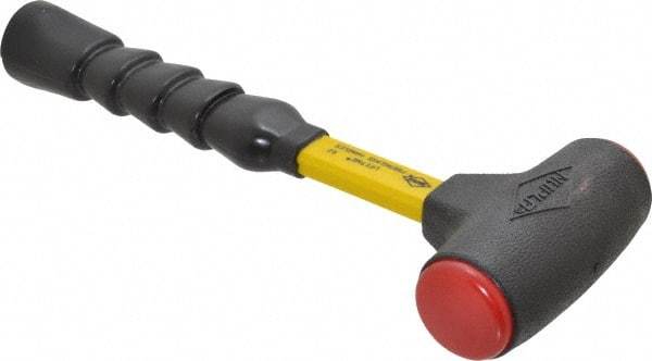 NUPLA - 16 oz Head 1-1/2" Face Diam Tough Polymer Non-Marring Dead Blow Hammer - 12-1/2" OAL, Fiberglass Handle - Americas Tooling