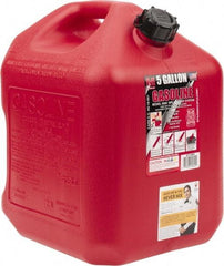 Made in USA - 5 Gal High Density Polyethylene Spill-Proof CARB Gas Can - 16" High x 10-3/4" Diam, Red - Americas Tooling