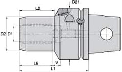 Kennametal - KM63XMZ Modular Connection, 20mm Hole Diam, Hydraulic Tool Holder/Chuck - 42mm Nose Diam, 85mm Projection, 41mm Clamp Depth, 15,000 RPM, Through Coolant - Exact Industrial Supply