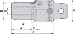 Kennametal - KM63UT Modular Connection, 5/8" Hole Diam, Hydraulic Tool Holder/Chuck - 37.59mm Nose Diam, 82.55mm Projection, 1.54" Clamp Depth, 15,000 RPM, Through Coolant - Exact Industrial Supply