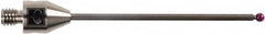 Renishaw - 0.08 Inch Ball Diameter, Carbide Stem, M4 Thread, Ruby Point Ball Tip CMM Stylus - 1.58 Inch Working Length, 0.06 Inch Stem Diameter, 1.97 Inch Overall Length - Americas Tooling