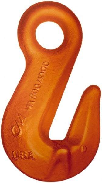 CM - Chain Grade 100, 4,300 Lbs. Load Limit Eye Cradle Grab Hook - 0.36 Inch Hook Throat, 2.57 Inch Reach, 0.63 Inch Eye Inside Diameter, 9/32 Inch Chain Diameter, 3.71 Inch Overall Length, 0.38 Inch Eye Thickness - Americas Tooling