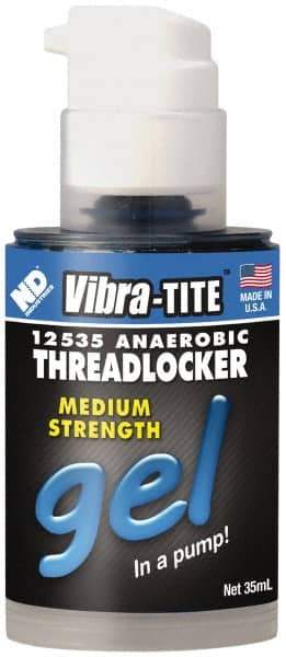 Vibra-Tite - 35 mL Bottle, Blue, Medium Strength Gel Threadlocker - Series 125, 24 hr Full Cure Time, Hand Tool Removal - Americas Tooling