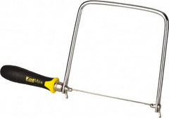 Stanley - 6-1/2" Steel Blade Coping Saw - ABS, TPR Handle, Ergonomic, 13-1/4" OAL, 6-3/4" Throat Depth - Americas Tooling