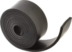 Made in USA - 1/4" Thick x 2" Wide x 60" Long, Buna-N Rubber Strip - Stock Length, 70 Shore A Durometer, 800 to 1,000 psi Tensile Strength, -20 to 170°F, Black - Americas Tooling