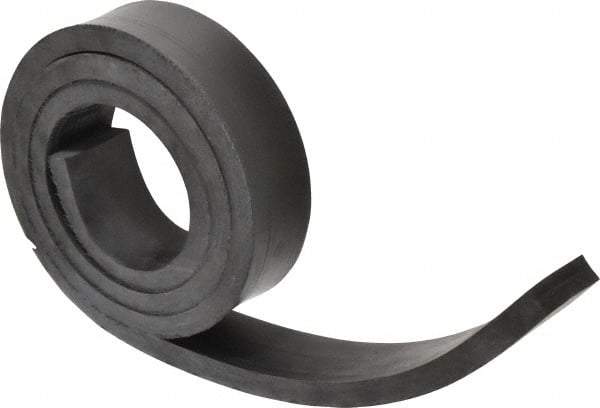 Made in USA - 1/2" Thick x 2" Wide x 60" Long, Buna-N Rubber Strip - Stock Length, 70 Shore A Durometer, 800 to 1,000 psi Tensile Strength, -20 to 170°F, Black - Americas Tooling
