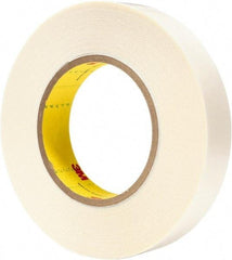 3M - 1" x 36 Yd Synthetic Rubber Adhesive Double Sided Tape - 9 mil Thick, White, Synthetic Rubber Liner - Americas Tooling