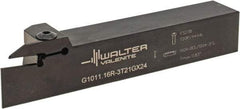 Walter - External Thread, 0.827" Max Depth of Cut, 3mm Min Groove Width, 150.01mm OAL, Right Hand Indexable Grooving Cutoff Toolholder - 25.4mm Shank Height x 25.4mm Shank Width, GX24-2E3/F3.. Insert Style, G1011 Toolholder Style - Americas Tooling