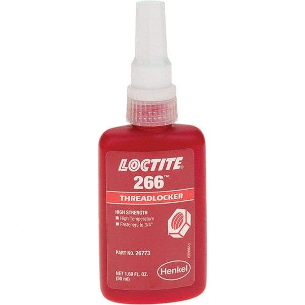 Loctite - 50 mL, Red, High Strength Threadlocker - Series 266 - Americas Tooling