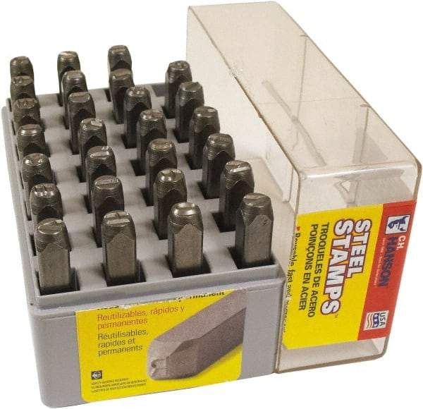 C.H. Hanson - 27 Piece, 3/8" Character Steel Stamp Set - Letters, Reverse - Americas Tooling