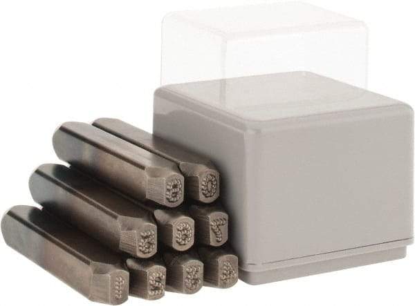 C.H. Hanson - 9 Piece, 3/16" Character Steel Stamp Set - Figures, Standard - Americas Tooling