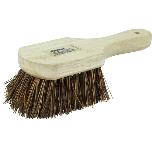 8″ Utility Scrub Brush, Palmyra Fill, Short Handle, Wood Block - Americas Tooling