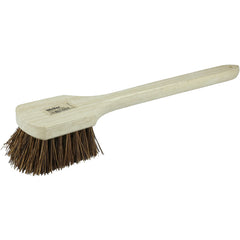 20″ Utility Scrub Brush, Palmyra Fill, Long Handle, Wood Block - Americas Tooling