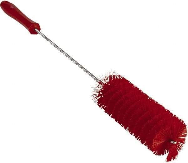 Vikan - 2" Diam Polyester Valve Brush - 19-5/8" OAL, 5-15/16" Head Length, Polypropylene & Stainless Steel Handle - Americas Tooling