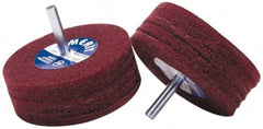 Merit Abrasives - 5" Diam, Medium Mounted Scrubber Buffing Wheel - 1 Ply, Medium Grade, 1/4" Shank Diam, 4,000 RPM - Americas Tooling