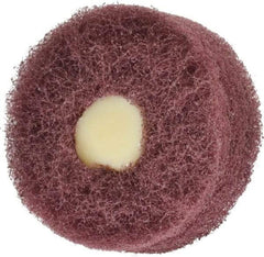 Merit Abrasives - 2" Diam, Medium Mounted Scrubber Buffing Wheel - 3 Ply, Very Fine Grade, 1/4" Shank Diam, 12,000 RPM - Americas Tooling