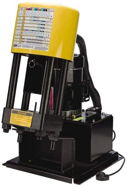 Parker - 3/16 to 1-1/4" Cut Diam, 60 Ton Bench Mount Hose Crimper - 15 sec Cycle, 19" Wide x 28" High x 24" Deep - Americas Tooling