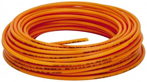 Parker - 11/64" ID x 1/4" OD, 0.04" Wall Thickness, 100' Long, Polyethylene Tube - Orange, 120 Max psi, -80 to 150°F - Americas Tooling