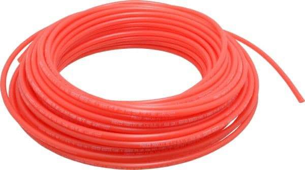 Parker - 11/64" ID x 1/4" OD, 0.04" Wall Thickness, 100' Long, Polyethylene Tube - Red, 120 Max psi, -80 to 150°F - Americas Tooling