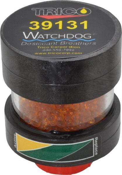 Trico - 1/2 Thread, 2" Diam, 2" High, 10 CFM Air Flow, ABS Plastic and Impact Modified Acrylic Dessicant Breather - -28.89 to 93.33°C, FNPT - Americas Tooling