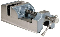 Palmgren - 3" Jaw Opening Capacity x 1-1/2" Throat Depth, Horizontal Drill Press Vise - 2-7/16" Wide Jaw, Stationary Base, Standard Speed, 7-1/2" OAL x 2-9/16" Overall Height, Cast Iron - Americas Tooling