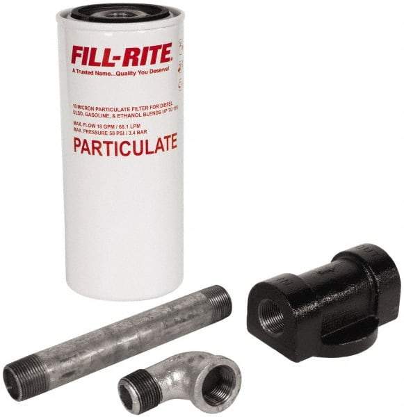 Tuthill - 3/4 Inlet Size, 18 GPM, Pump Filter - 11 Long, 10 Micron Mesh, Cast Iron - Americas Tooling