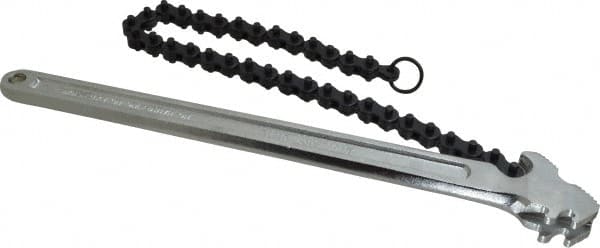 Crescent - 5" Max Pipe Capacity, 18-1/2" Long, Chain Wrench - 5" Actual OD, 14" Handle Length - Americas Tooling