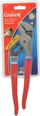 Crescent - 10" OAL, 1-1/2" Max Capacity, 5 Position Groove Joint Tongue & Groove Pliers - Straight Jaws, Straight Head, Plastic Cushion Handles - Americas Tooling