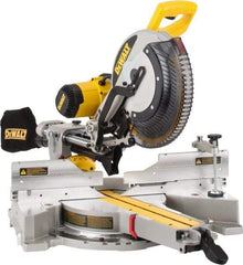 DeWALT - 15 Amp, 120 Volt, 3,800 RPM, 49° Left & Right Double Bevel Sliding Miter Saw - 5/8 or 1" Arbor, 12" Blade Diam - Americas Tooling