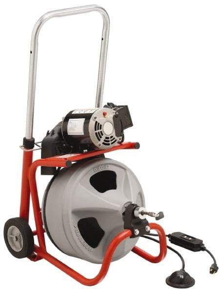 Ridgid - Electric Battery Drain Cleaning Machine - For 3" to 4" Pipe, 75' Cable - Americas Tooling