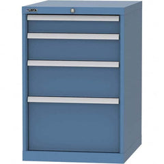 LISTA - 4 Drawer, 99 Compartment Bright Blue Steel Modular Storage Cabinet - Americas Tooling