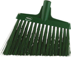 Vikan - 9-1/2" Wide, Green Synthetic Bristles, Angled Broom - Americas Tooling