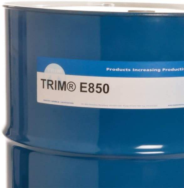 Master Fluid Solutions - Trim E850, 54 Gal Drum Cutting & Grinding Fluid - Water Soluble, For Cutting, Grinding - Americas Tooling