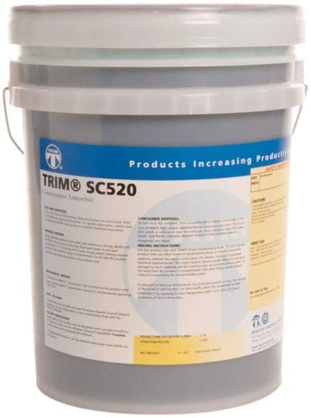 Master Fluid Solutions - Trim SC520, 5 Gal Pail Cutting & Grinding Fluid - Semisynthetic, For CNC Turning, Drilling, Milling, Sawing - Americas Tooling