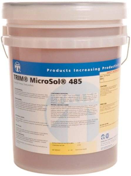 Master Fluid Solutions - Trim MicroSol 485, 5 Gal Pail Cutting & Grinding Fluid - Semisynthetic, For Machining - Americas Tooling