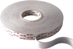 3M - 3/4" x 36 Yd Acrylic Adhesive Double Sided Tape - 45 mil Thick, White, Acrylic Foam Liner, Continuous Roll, Series 4945 - Americas Tooling