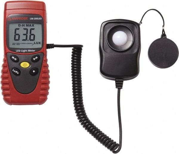 Amprobe - 9 Volt Battery, 40 to 40,000 FC, LCD Display, Silicone Photodiode Light Meter - 3 Accuracy, Compatible with All Visible Light Lighting, Built In Memory - Americas Tooling