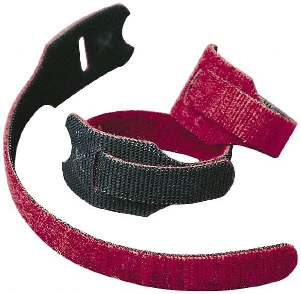 VELCRO Brand - 1440 Piece 3/4" Wide x 5" Piece Length, Self Fastening Tie/Strap Hook & Loop Strap - Perforated/Pieces Roll, Black - Americas Tooling