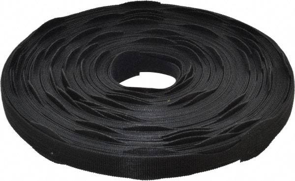 VELCRO Brand - 75 Piece 3/4" Wide x 12" Piece Length, Self Fastening Tie/Strap Hook & Loop Strap - Perforated/Pieces Roll, Black, Printable Surface - Americas Tooling