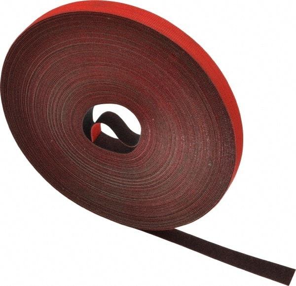 VELCRO Brand - 1/2" Wide x 25 Yd Long Self Fastening Tie/Strap Hook & Loop Roll - Continuous Roll, Red, Printable Surface - Americas Tooling