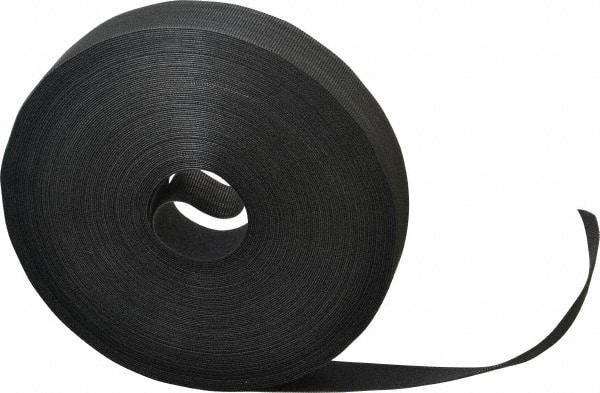 VELCRO Brand - 1" Wide x 25 Yd Long Self Fastening Tie/Strap Hook & Loop Roll - Continuous Roll, Black, Printable Surface - Americas Tooling